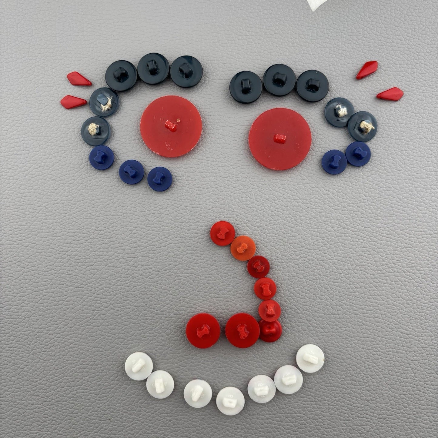 Red Blue White Badminton Button Lot ~ 37 Plastic Shank Craft Sewing Supply