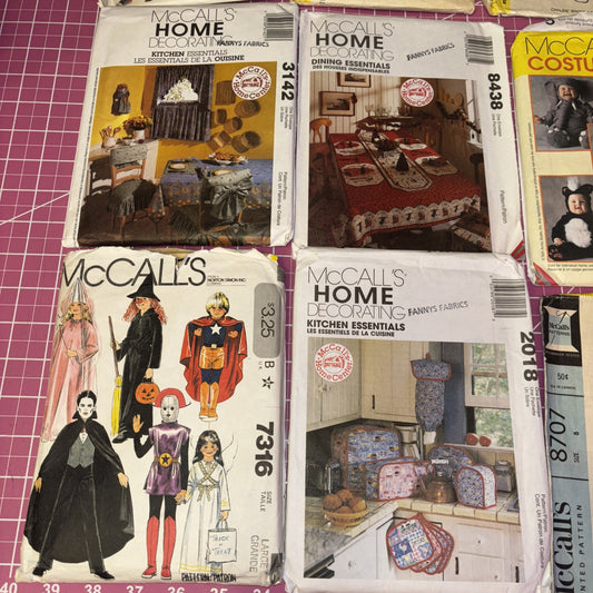 Lot 20 McCall’s Sewing Patterns • Vintage Kids Clothes + Home Décor + Costumes