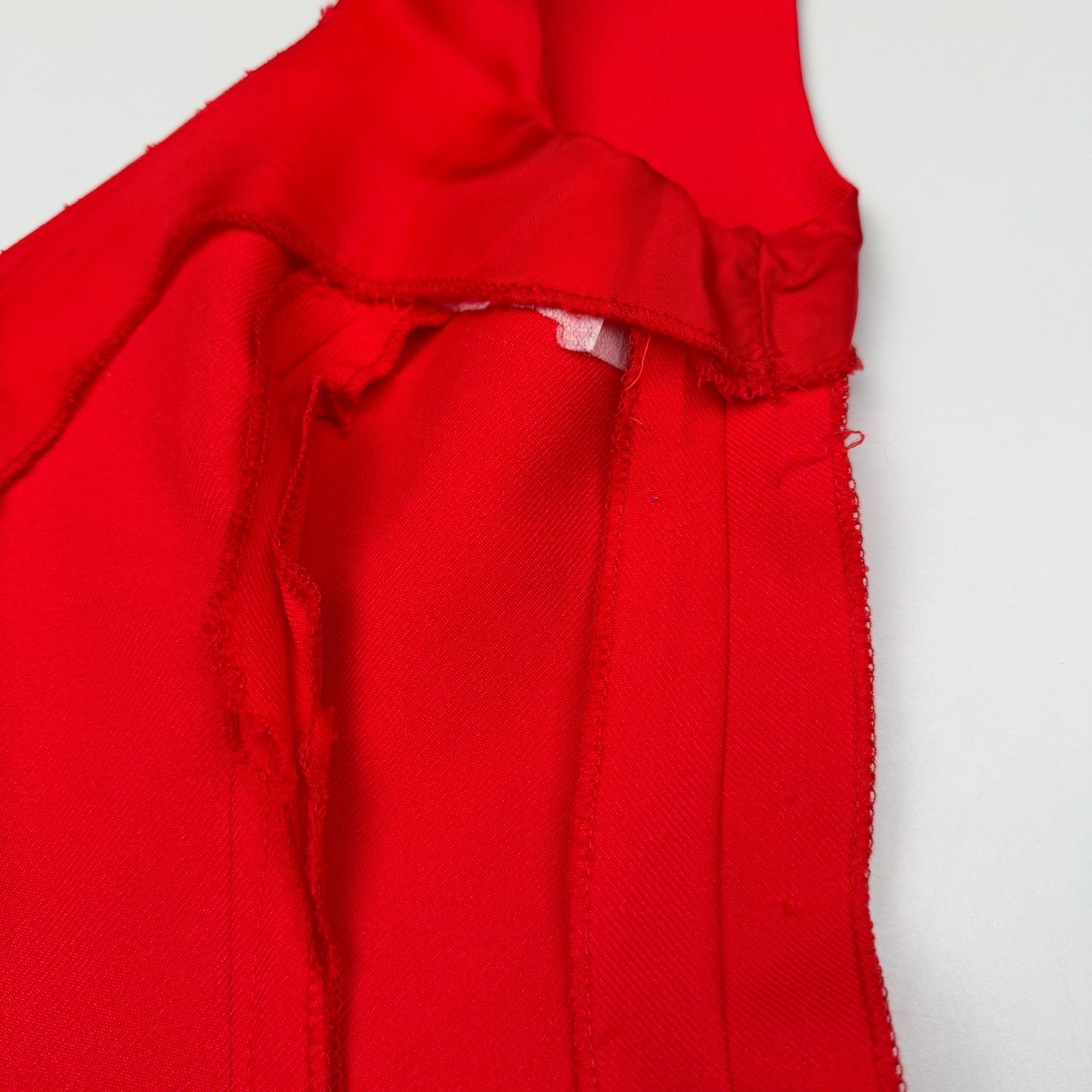 Vintage Red Mini Dress Sweetheart Neckline Front Slit 90s Y2K Aesthetic Small