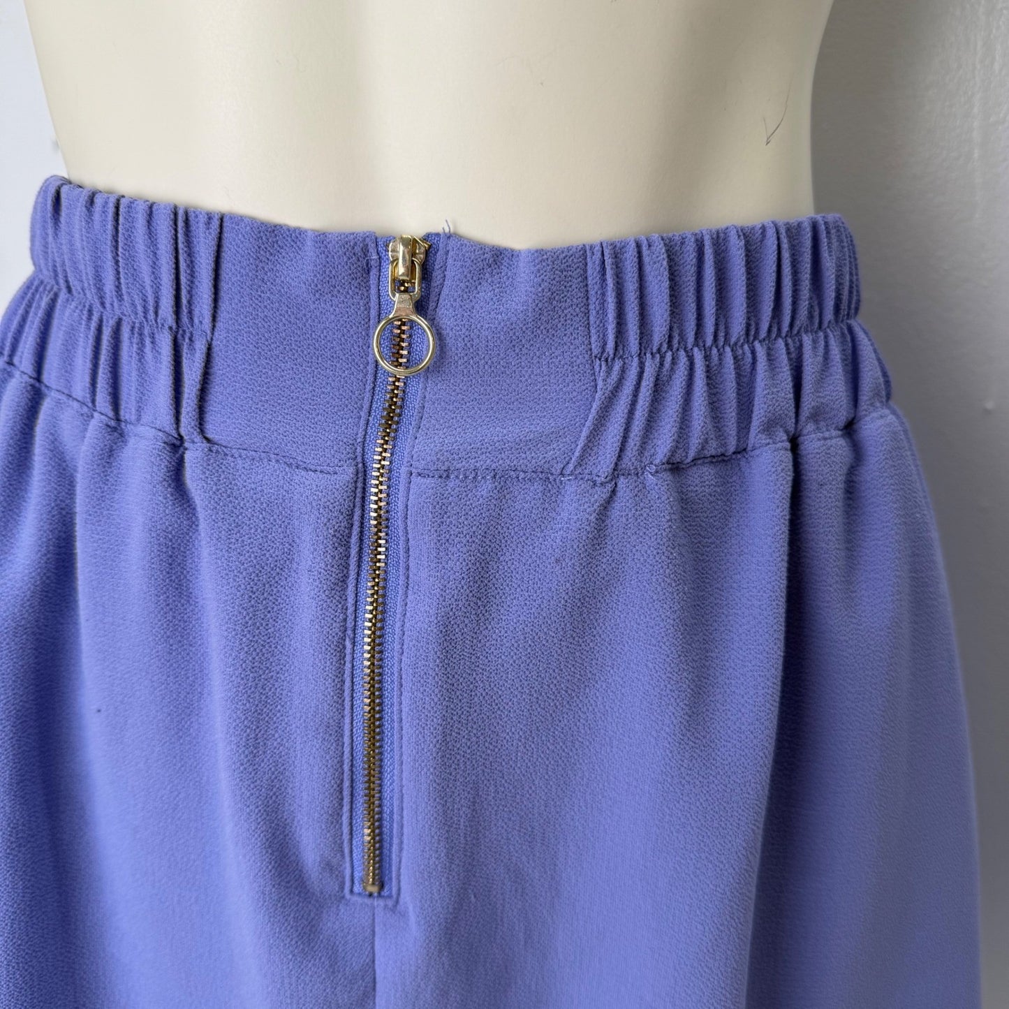 Dynamite Mini Skirt Periwinkle Blue Crepe Front Zip Baddie Coquette Soft Girl S