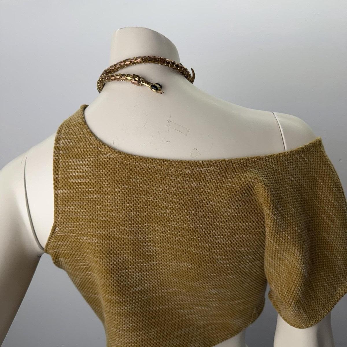 Burnt Orange Woman's  Asymmetrical  Cold Shoulder Crop Top In Size S/M Festival
