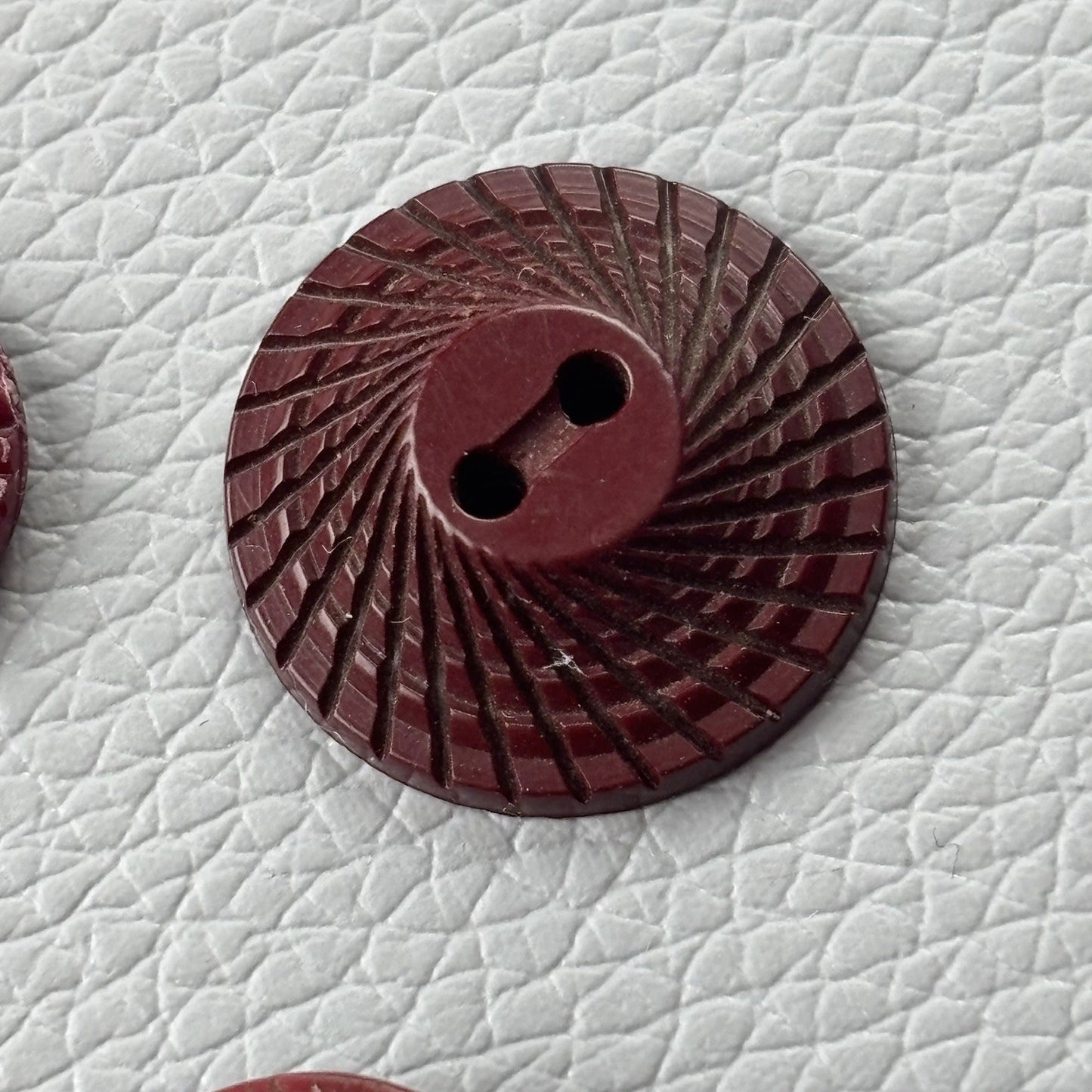 Vintage Burgundy Red Buttons Lot. 18 Piece Two Hole Four Hole Small Md Crafts