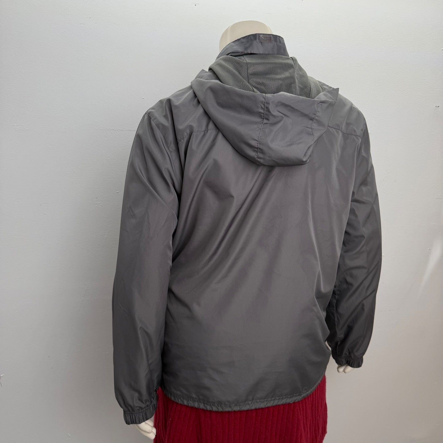 Athletic Works Windbreaker Jacket Hooded Mesh Lined Gorpcore Grey Mens XL