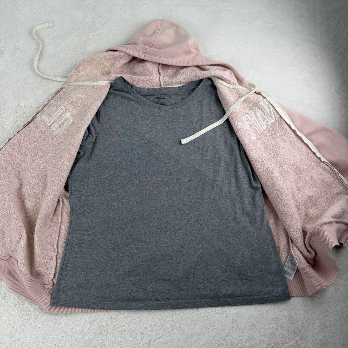 Old Navy Pink Tye Dye Zip Up Hoodie Women’s Size Large Fleece Interior- Free Top