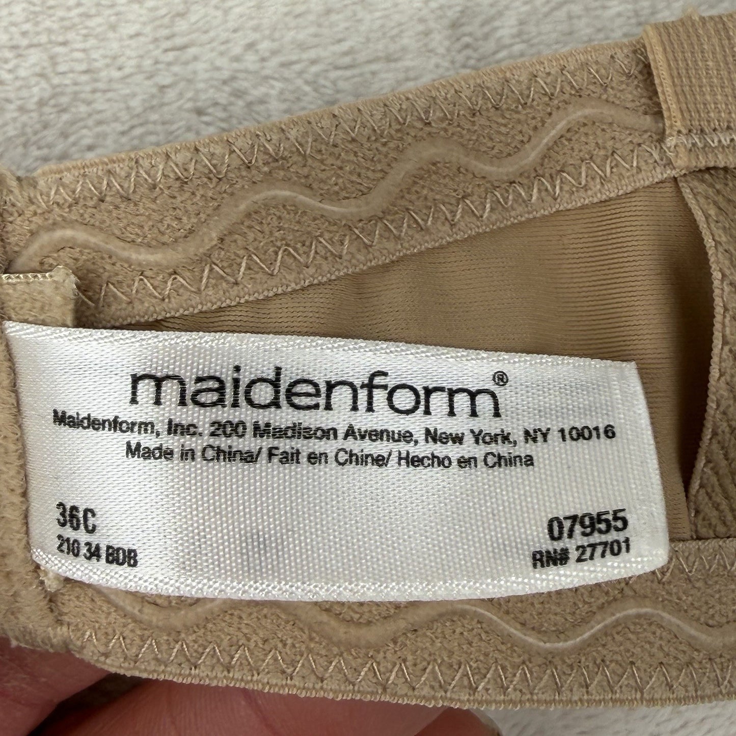 Maidenform 36 C Bra 0795 Beige Nude Adjustable Straps Women’s Intimates Support