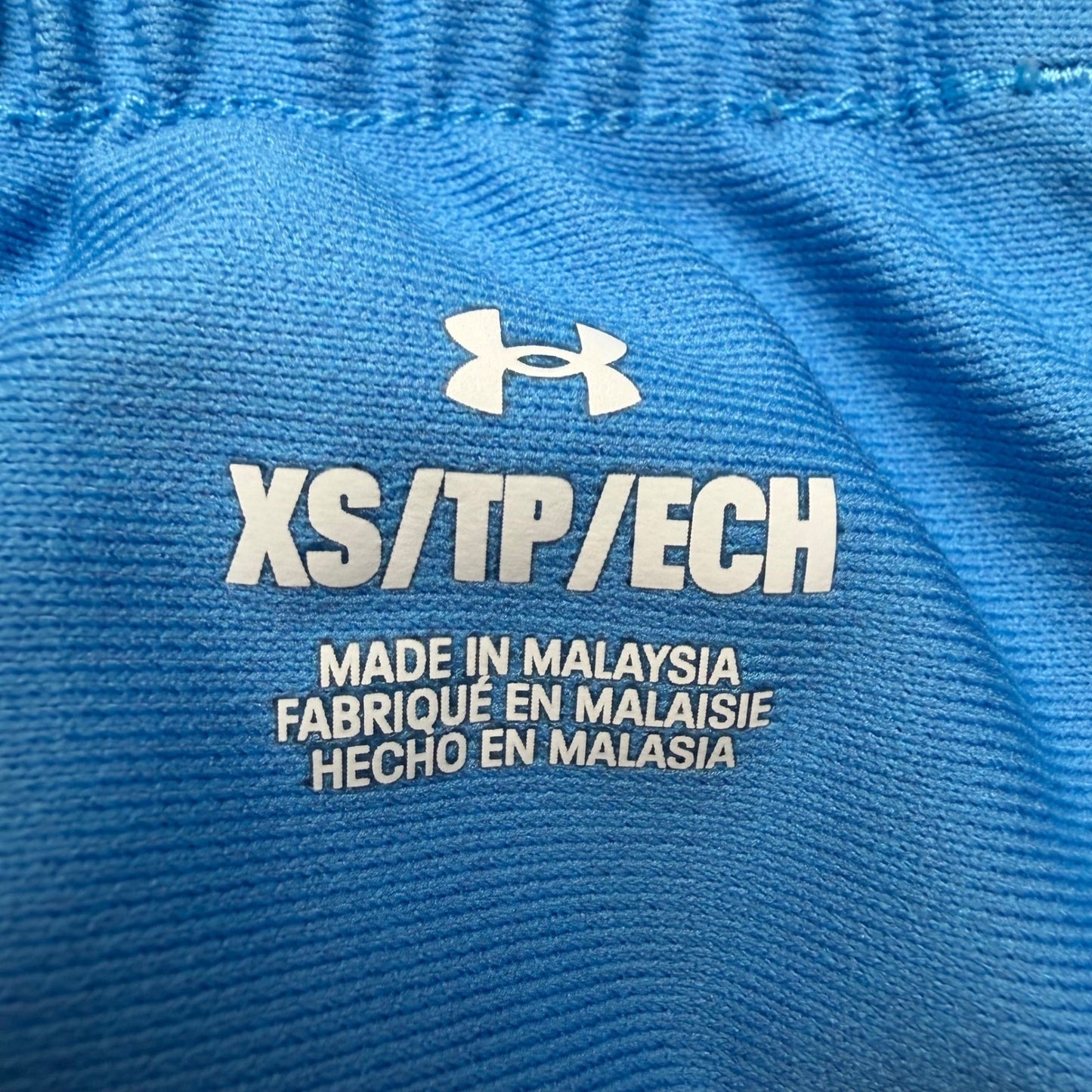 Under Armour Blue Athletic Shorts Girls XS Elastic Waist Logo