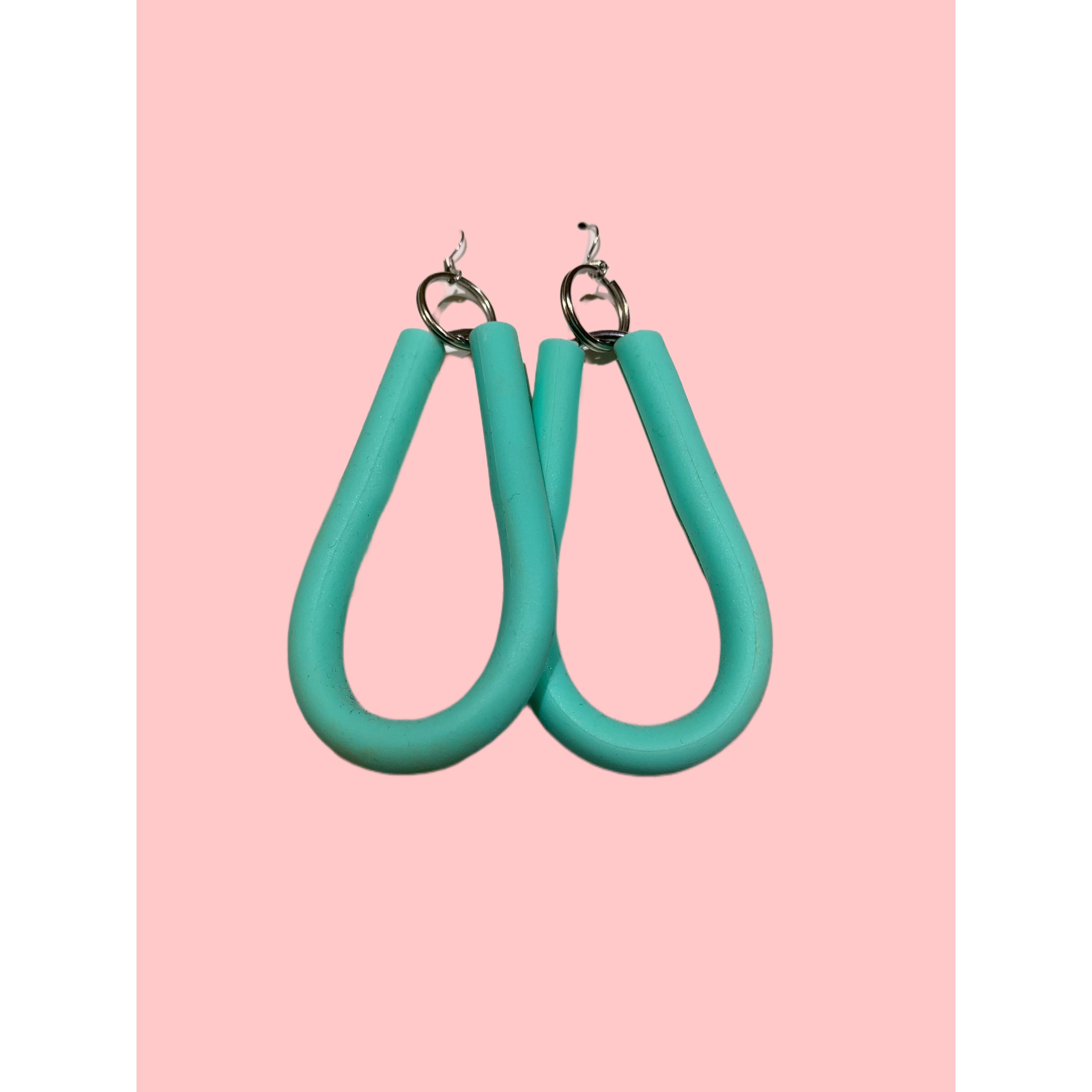Silicone Valley Hoops + pear shaped danglers