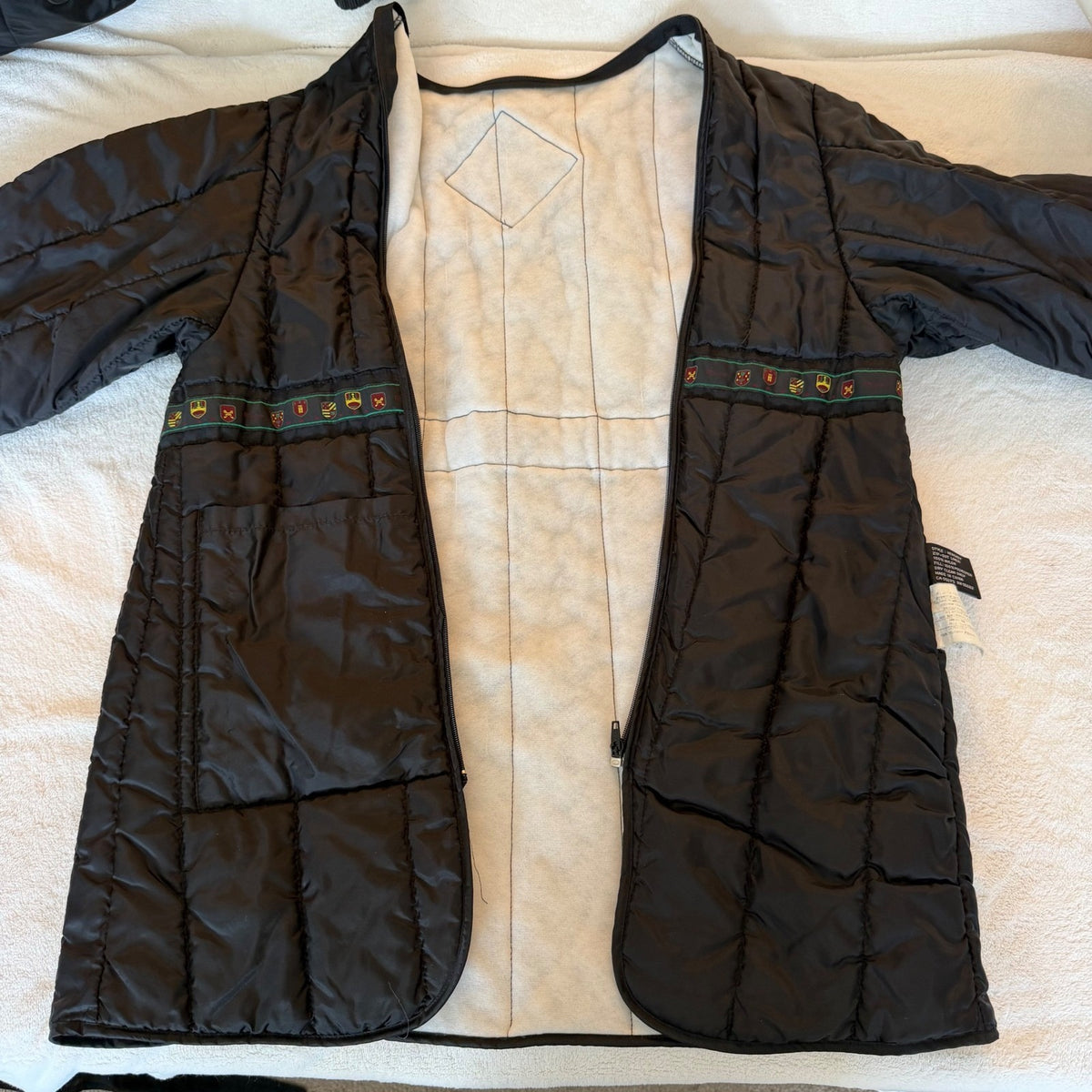 Vintage Moores Black Belted Trench Coat | 38L — view 13