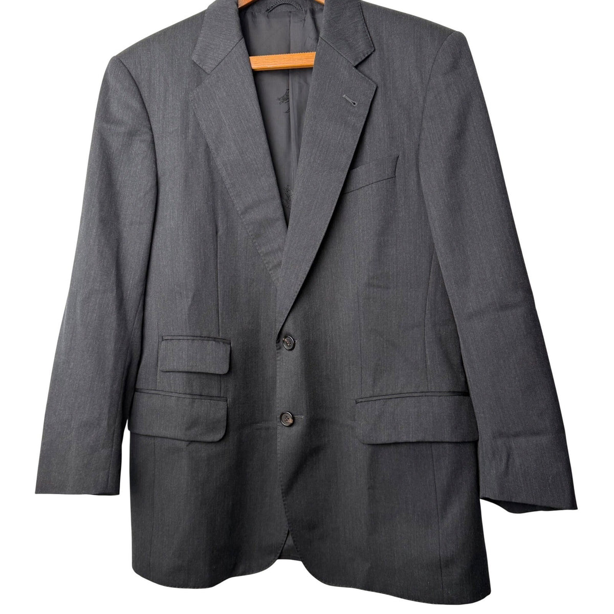 Vintage Burberrys Charcoal Wool Blazer | 36R — view 18