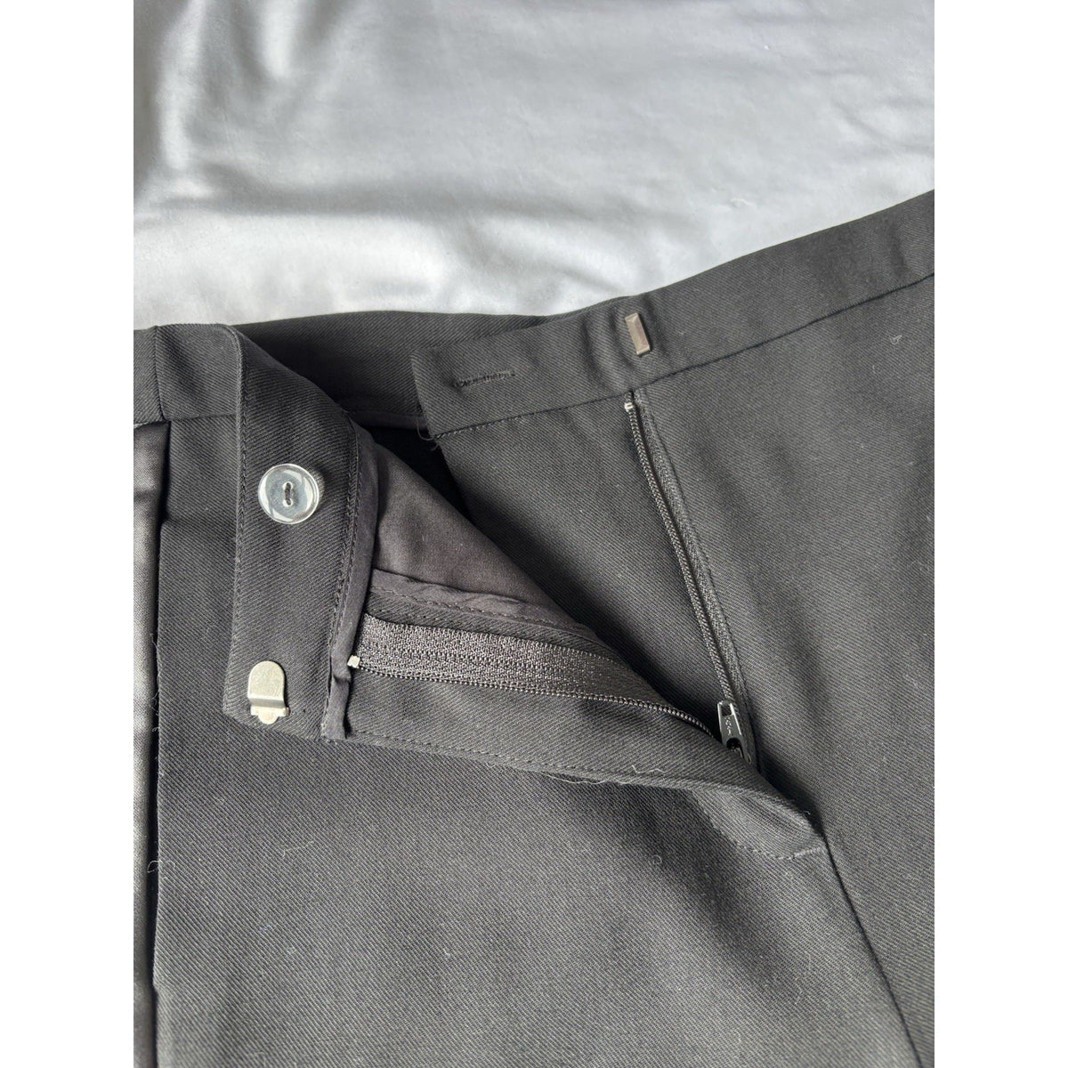 Halston Heritage Black Satin Stripe Tuxedo Pants | 2 — view 9