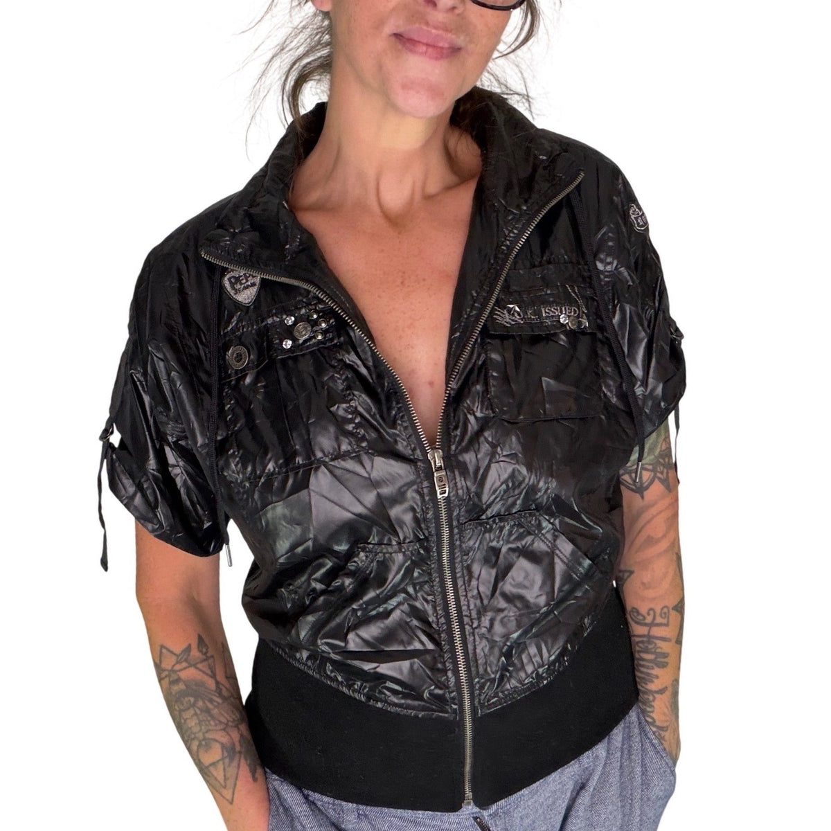 Vintage Pepe Jeans Black Short Sleeve Utility Jacket | L — view 2