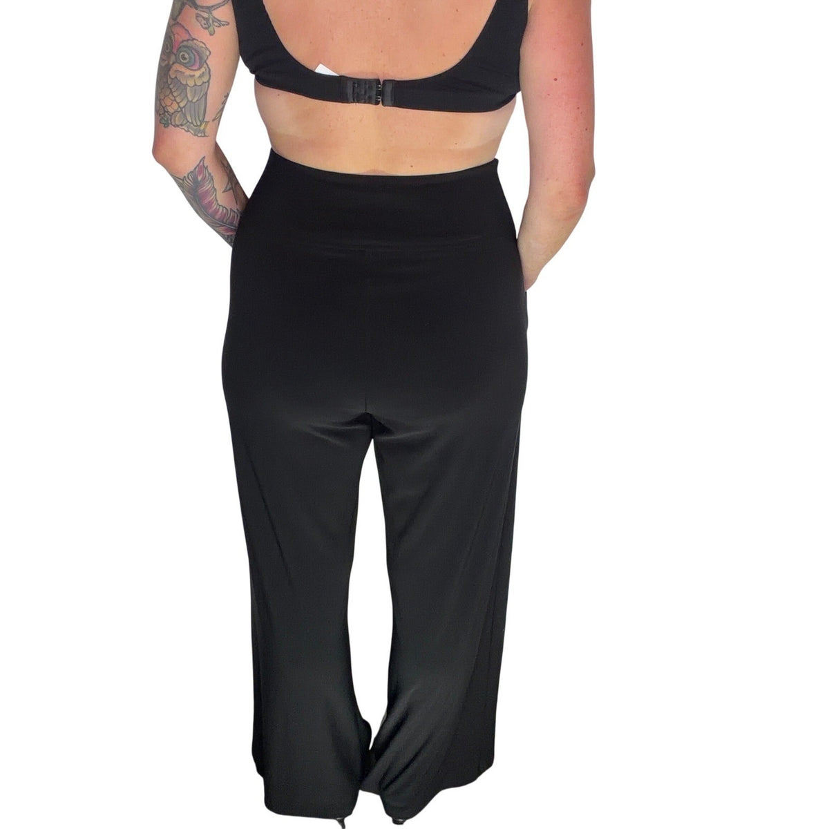 Sympli Black Wide Leg Jersey Trousers | 8 — view 8
