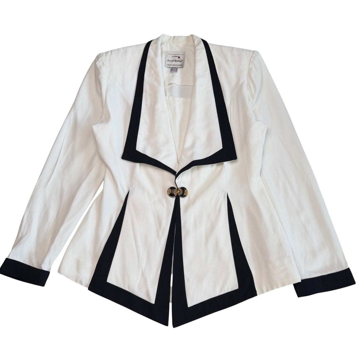 Vintage Joseph Ribkoff Black Trim Sculptural Blazer | M — view 2