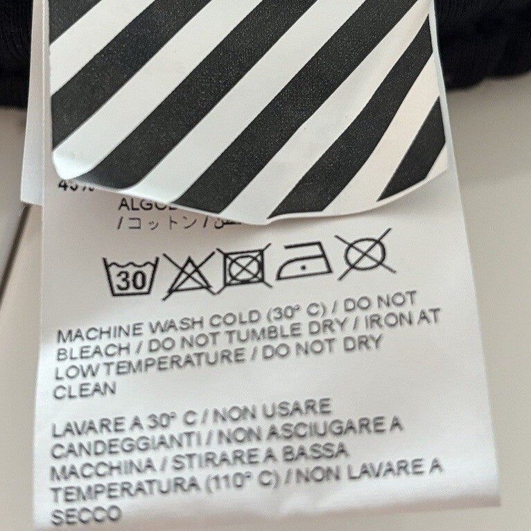 NWT Off-White Track Pants Black White Side Stripe High Waist Drawstring Street L