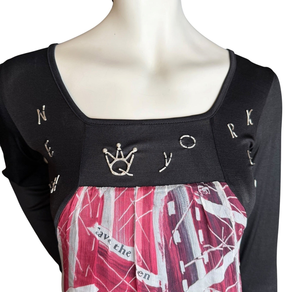 Save The Queen! Abstract Print Babydoll Dress | S — view 11