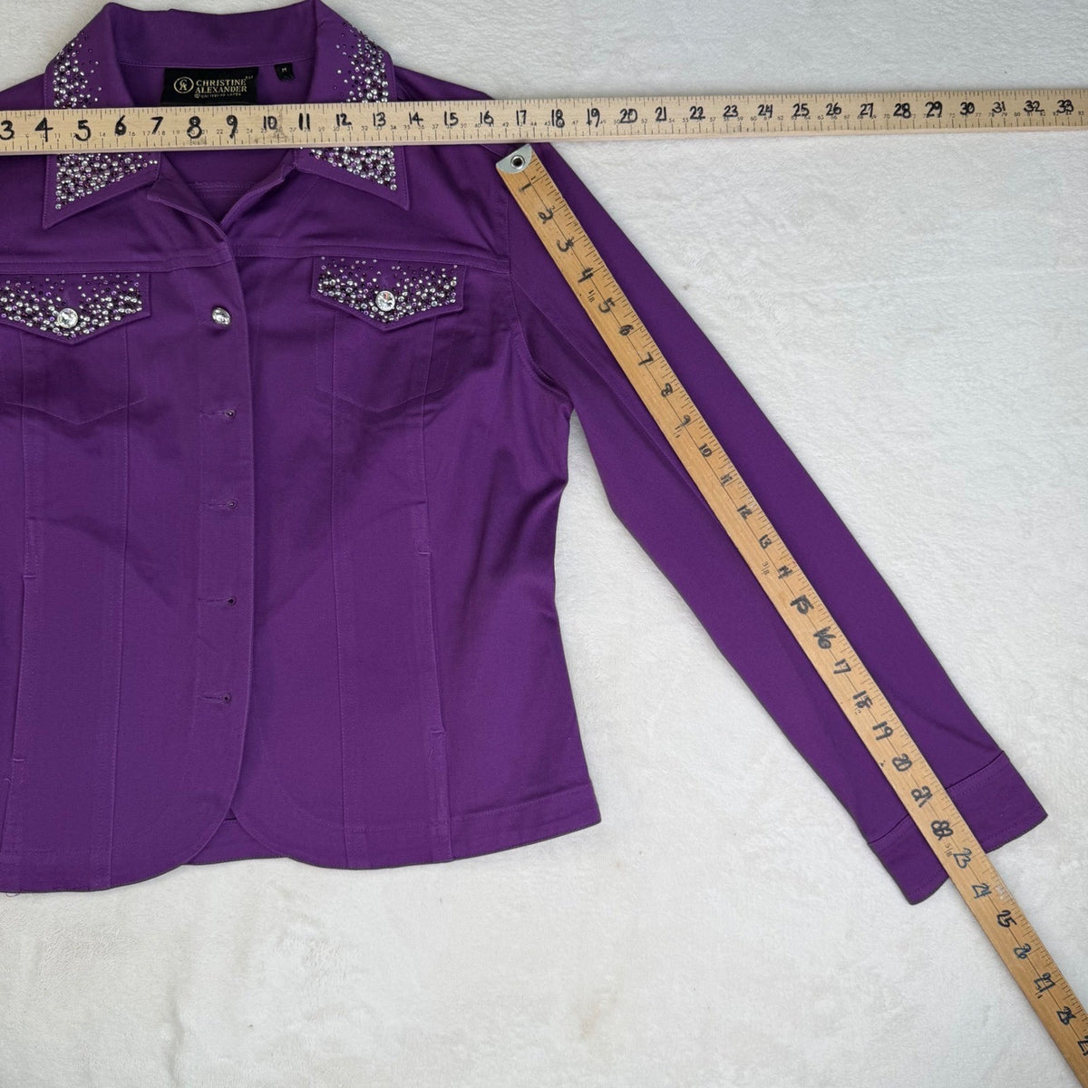 Christine Alexander Purple Rhinestone Jacket | M — view 8