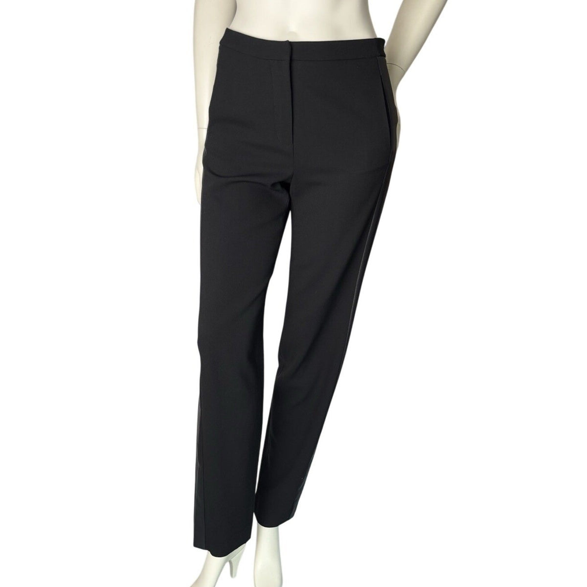 Halston Heritage Black Satin Stripe Tuxedo Pants | 2 — view 1