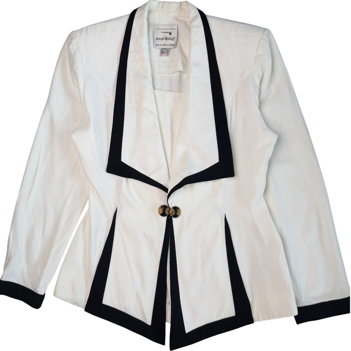 Vintage Joseph Ribkoff Black Trim Sculptural Blazer | M — view 5