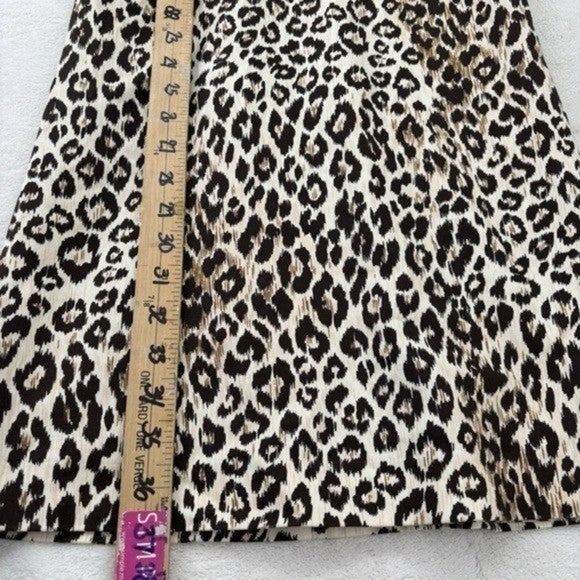Jesus Diamante Leopard Print Body Con Midi Dress Ruffle Halter Back Cut Out XS
