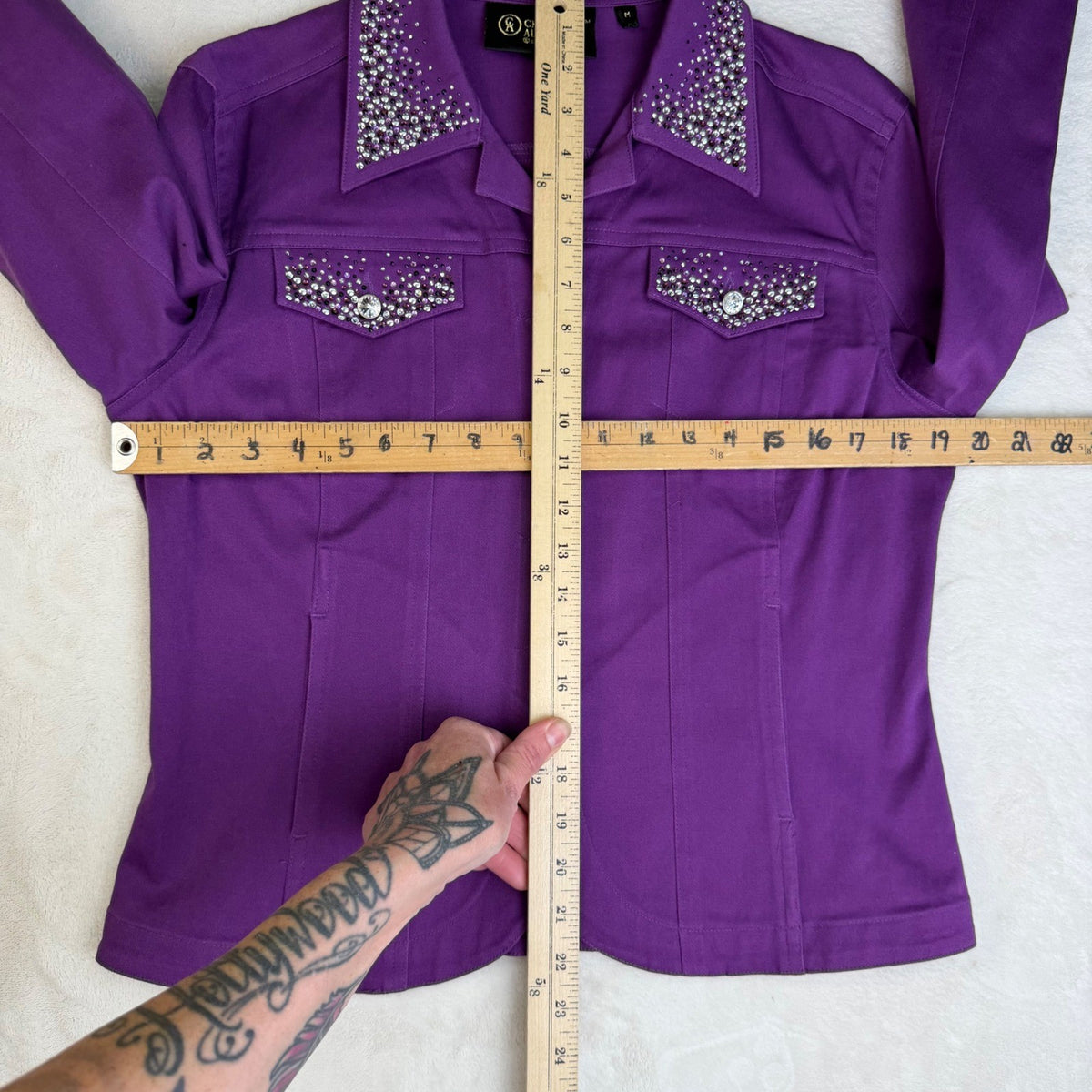 Christine Alexander Purple Rhinestone Jacket | M — view 7