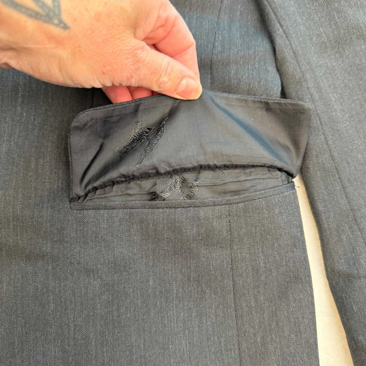 Vintage Burberrys Charcoal Wool Blazer | 36R — view 16