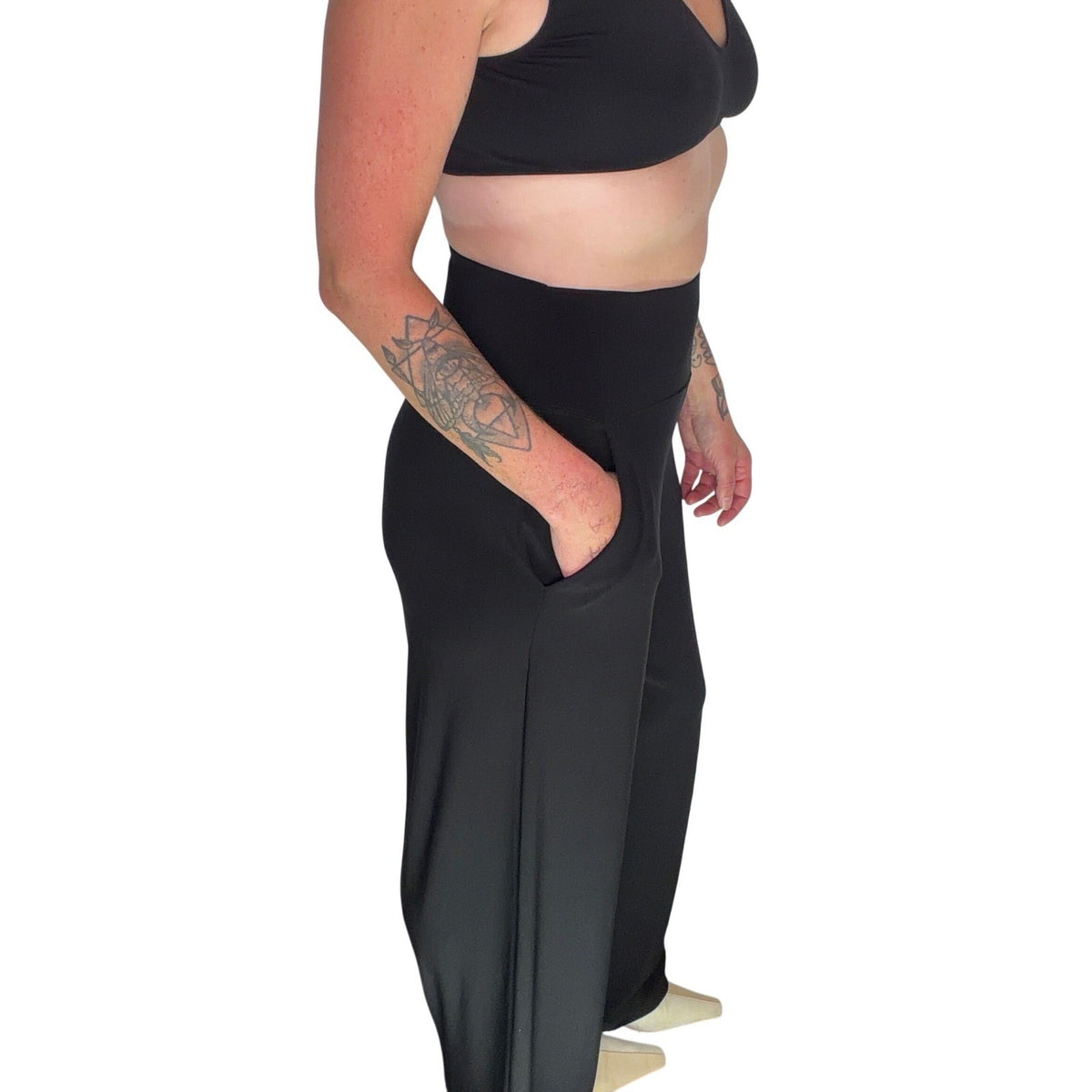 Sympli Black Wide Leg Jersey Trousers | 8 — view 7