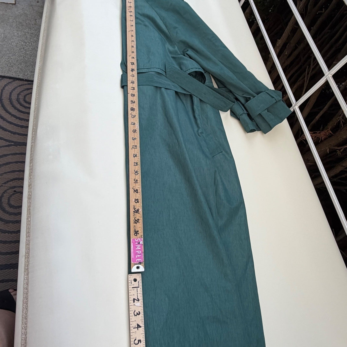 Vintage VIPetites Teal Trench Coat & Scarf | 11/12 — view 9