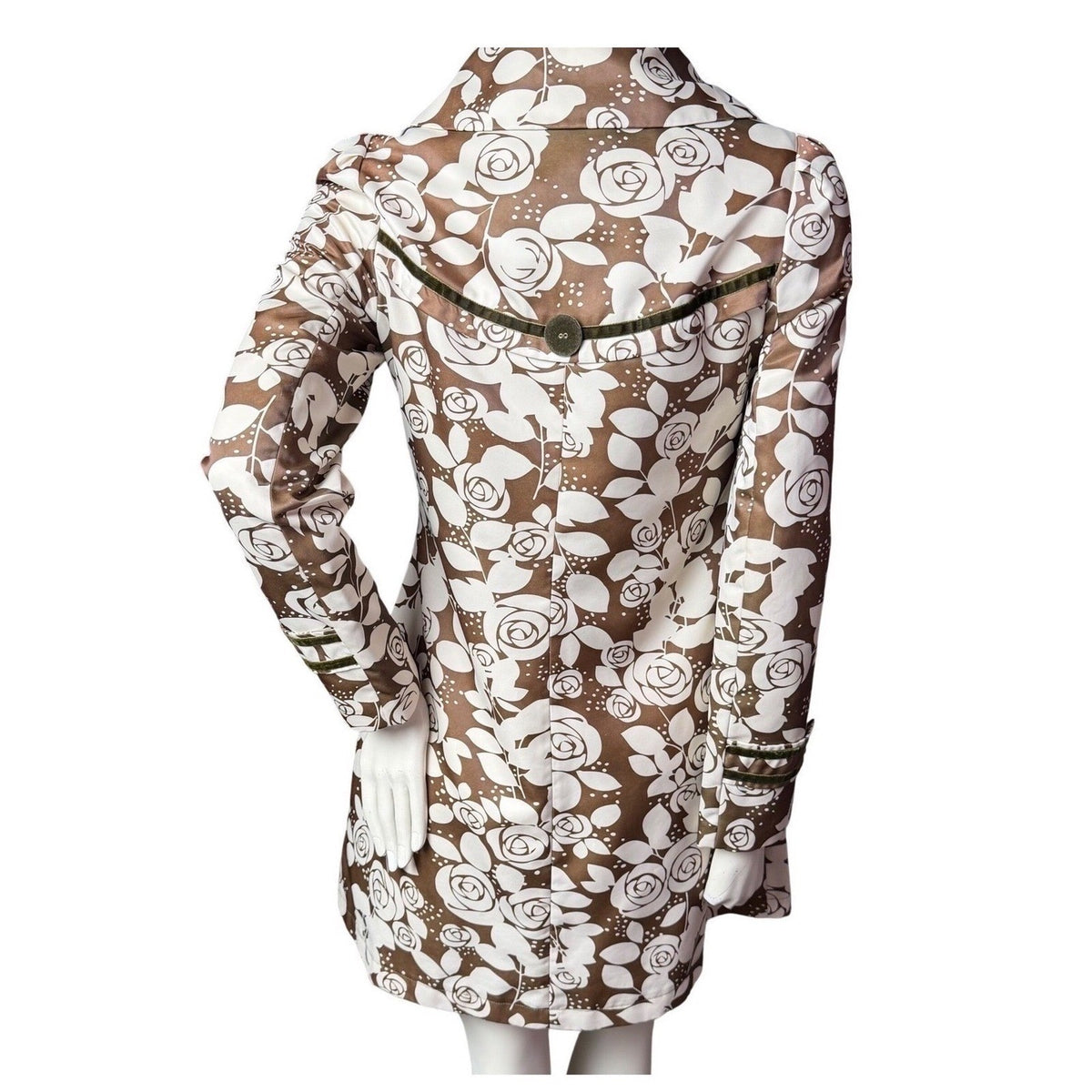James Coviello Floral Velvet Trim Coat | 38 — view 4