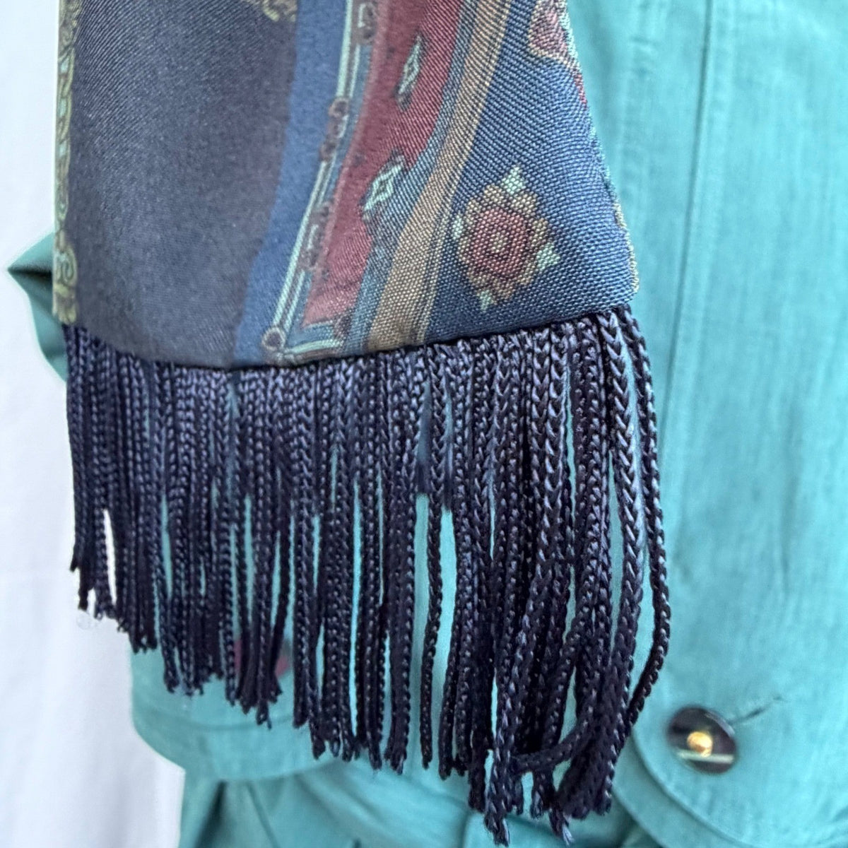 Vintage VIPetites Teal Trench Coat & Scarf | 11/12 — view 10