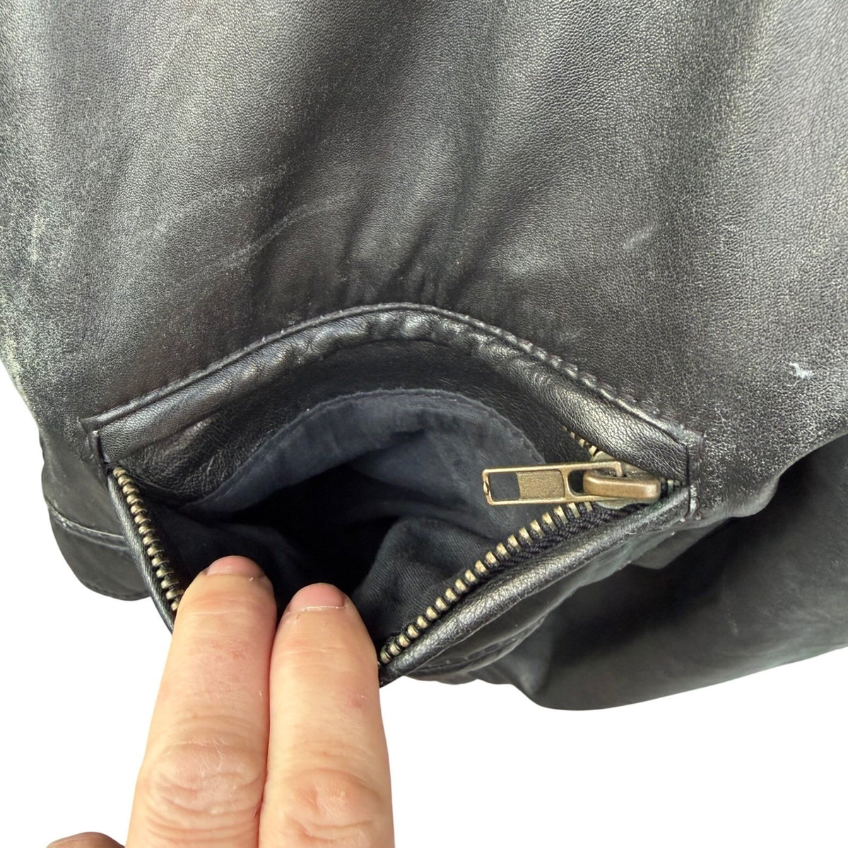 Vintage Massimo Leather Bomber Jacket Black Model Off Duty Grunge Indie Sleaze L