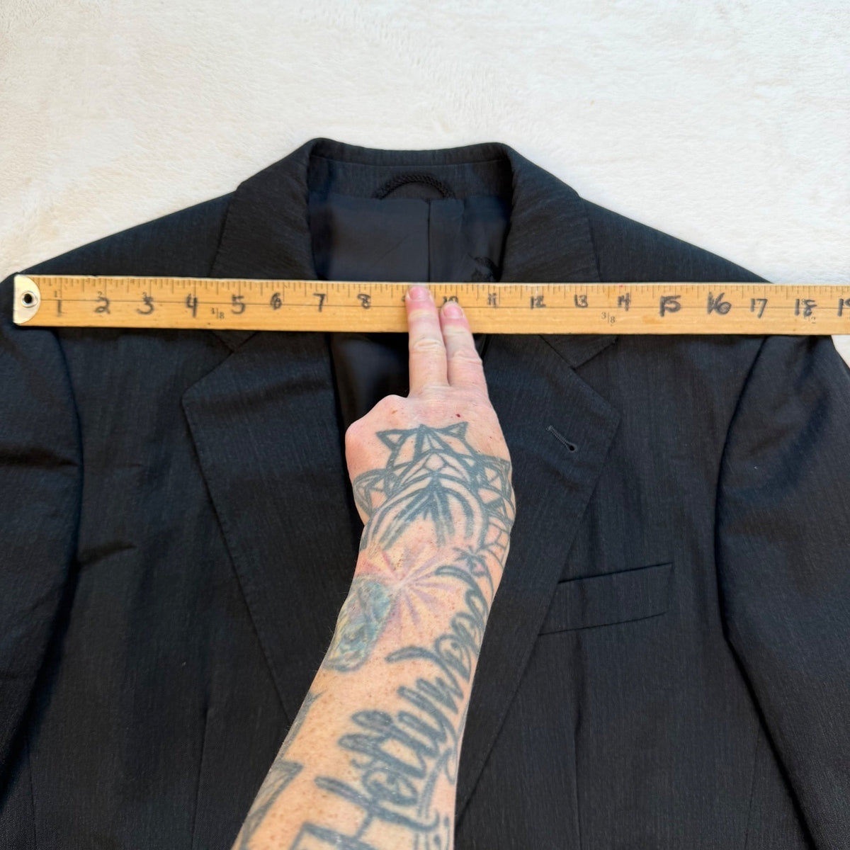 Vintage Burberrys Charcoal Wool Blazer | 36R — view 9