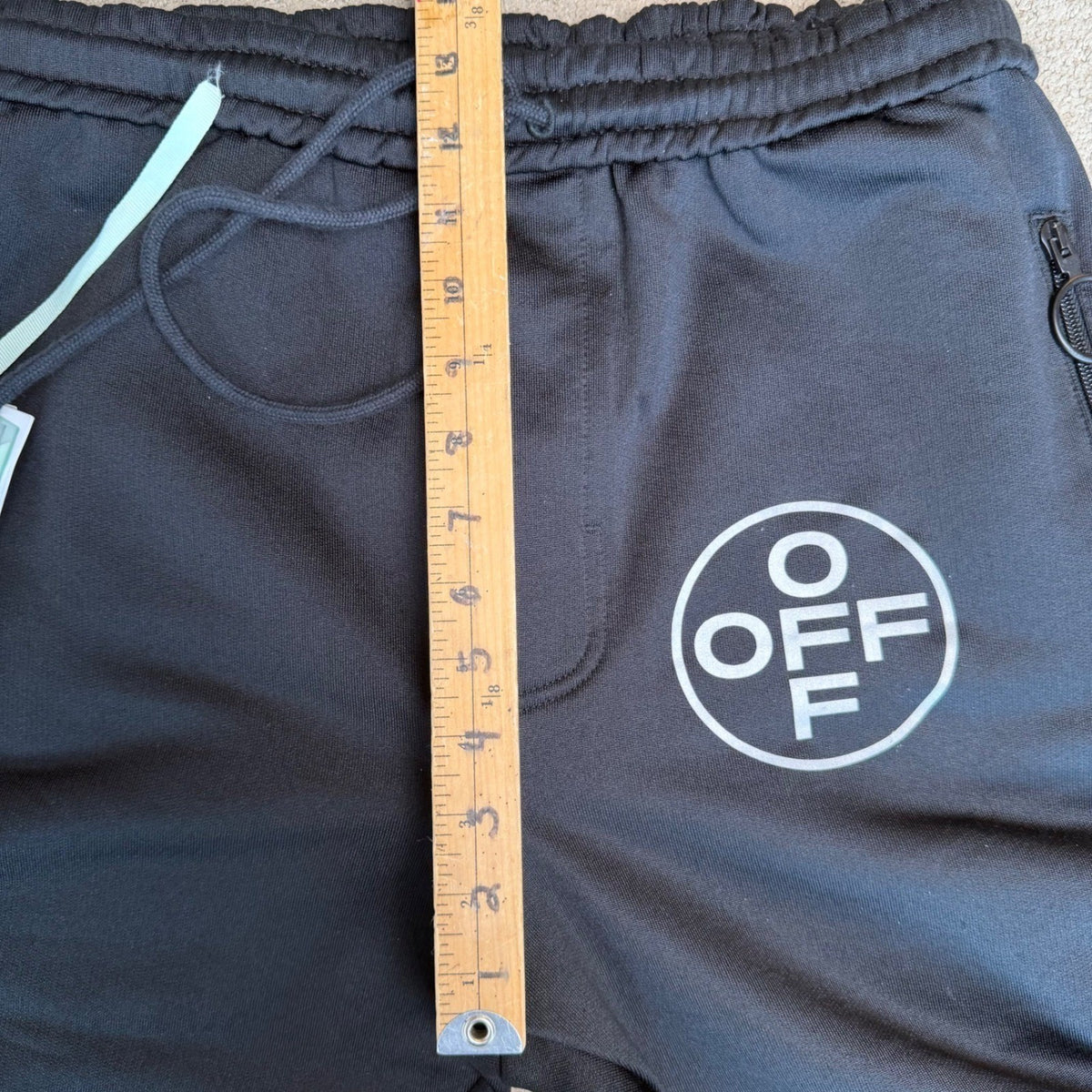 NWT Off-White Track Pants Black White Side Stripe High Waist Drawstring Street L