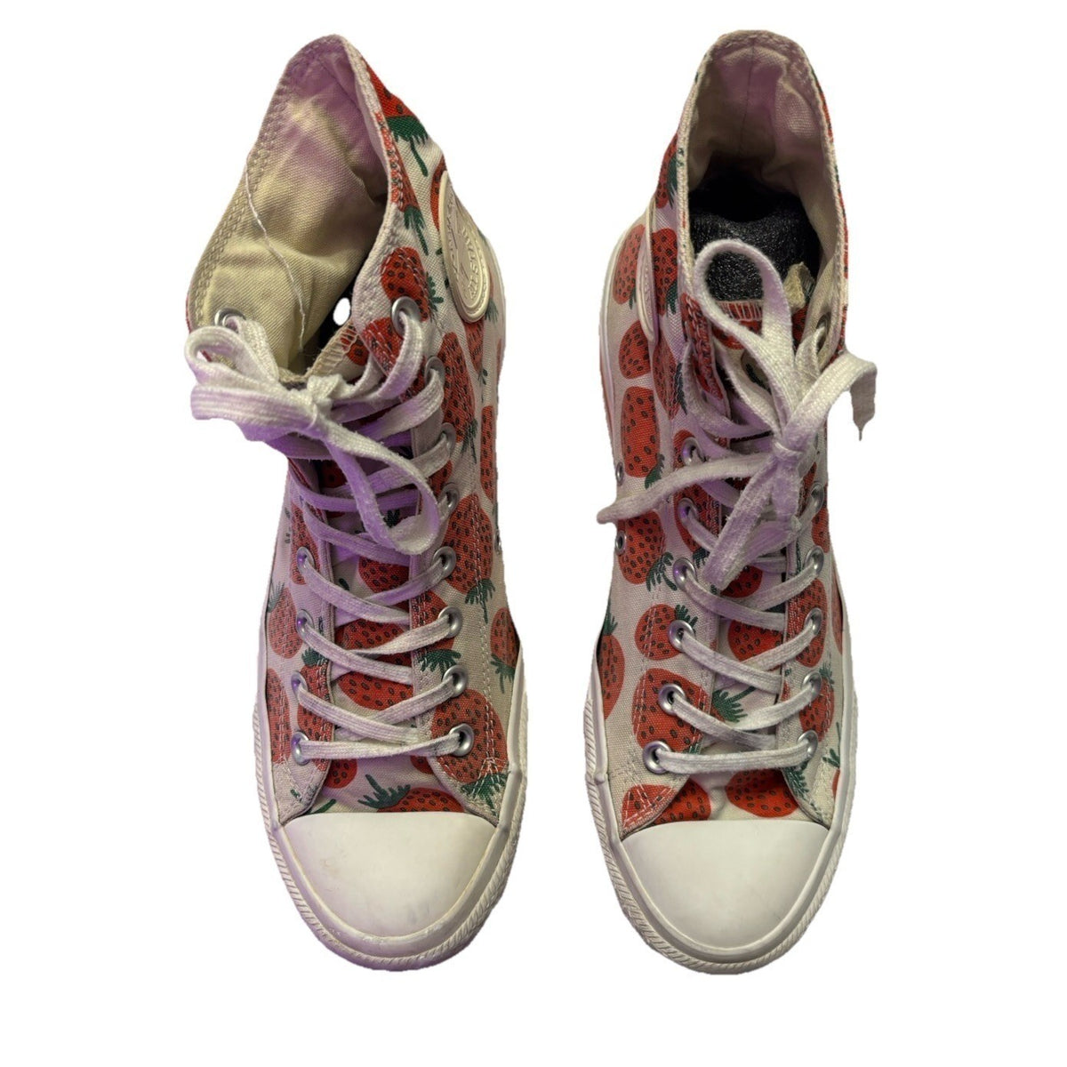 Converse x Marimekko Platform Sneakers Strawberry Print Canvas Red White W11 M9