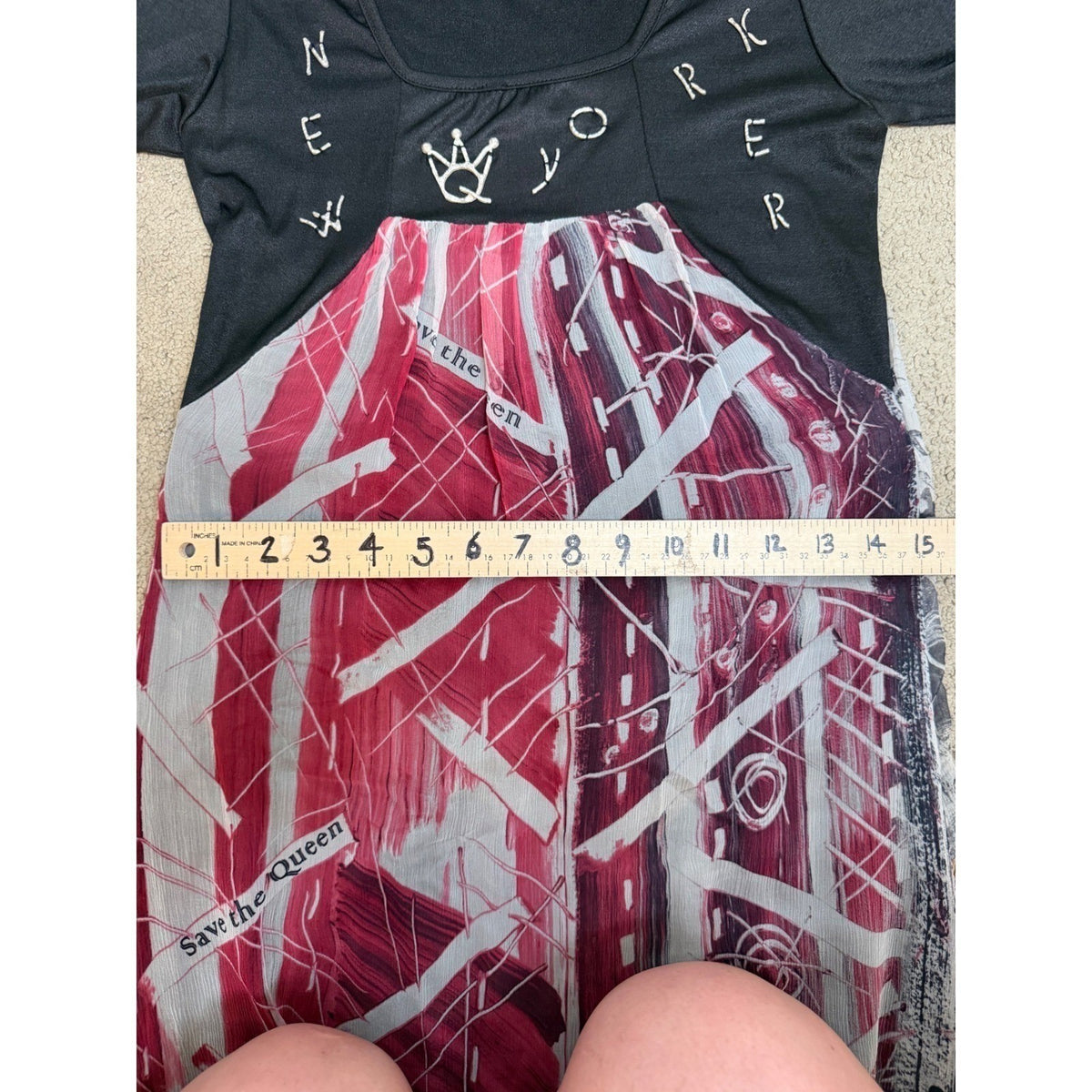 Save The Queen! Abstract Print Babydoll Dress | S — view 10