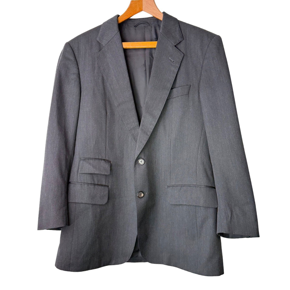 Vintage Burberrys Charcoal Wool Blazer | 36R — view 1