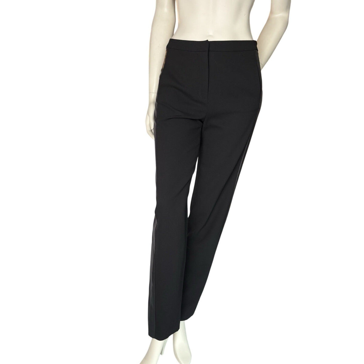 Halston Heritage Black Satin Stripe Tuxedo Pants | 2 — view 2