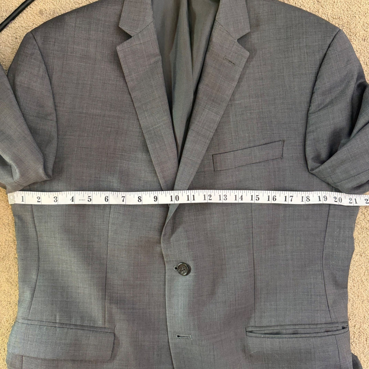 Michael Kors Mens 100% Wool 2pc Suit Blazer Pants Charcoal Grey Classic 42S 36W