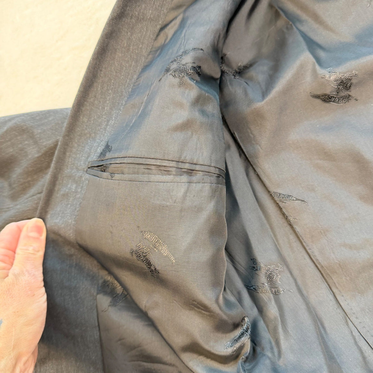 Vintage Burberrys Charcoal Wool Blazer | 36R — view 13