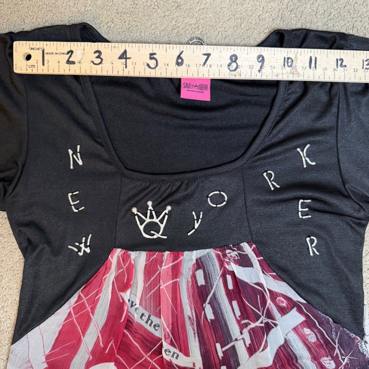 Save The Queen! Abstract Print Babydoll Dress | S — view 9