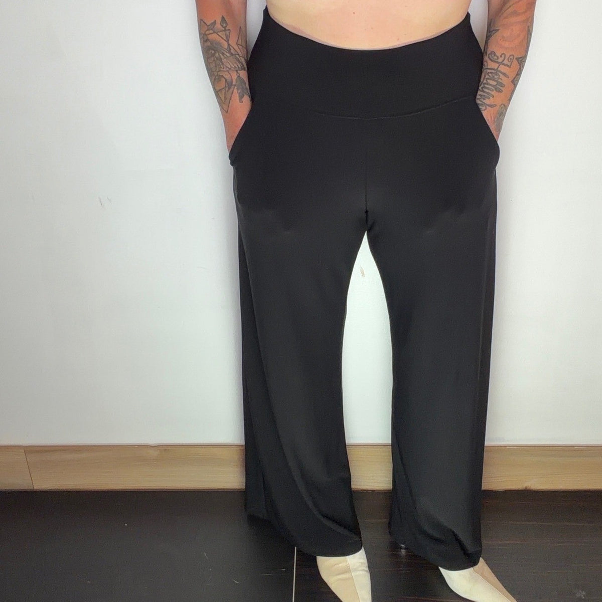 Sympli Black Wide Leg Jersey Trousers | 8 — view 16