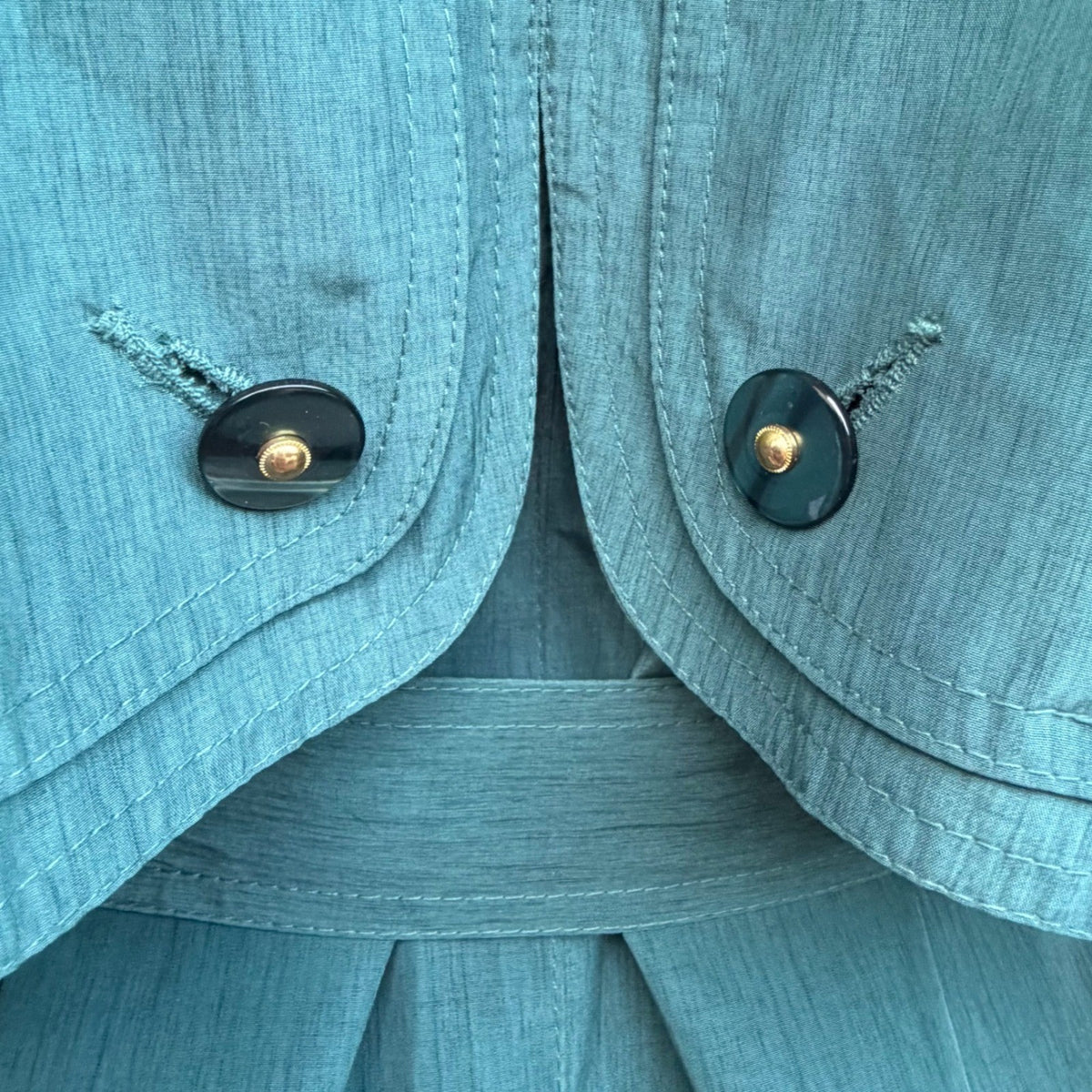 Vintage VIPetites Teal Trench Coat & Scarf | 11/12 — view 15