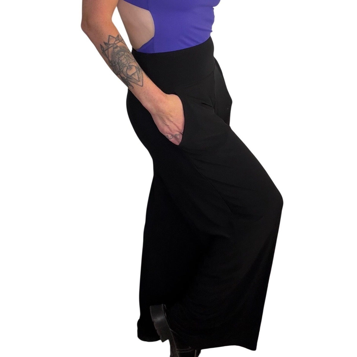 Sympli Black Wide Leg Jersey Trousers | 8 — view 5