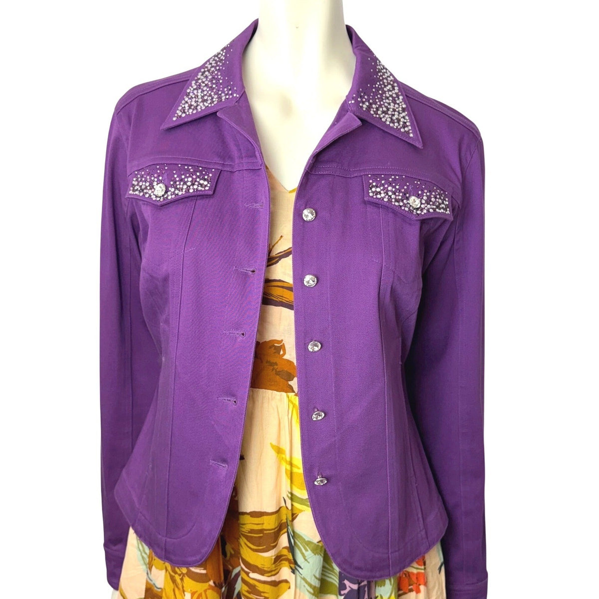 Christine Alexander Purple Rhinestone Jacket | M — view 1