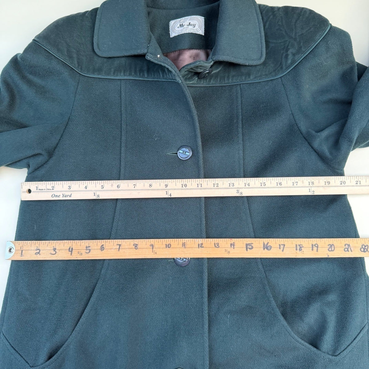 Vintage Me-Jay Montreal Forest Green Wool Coat | L — view 6