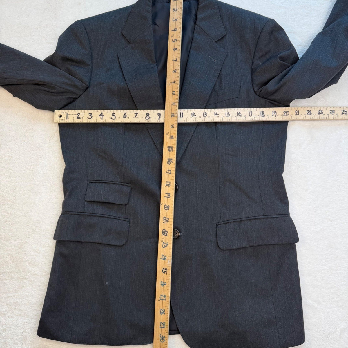 Vintage Burberrys Charcoal Wool Blazer | 36R — view 7