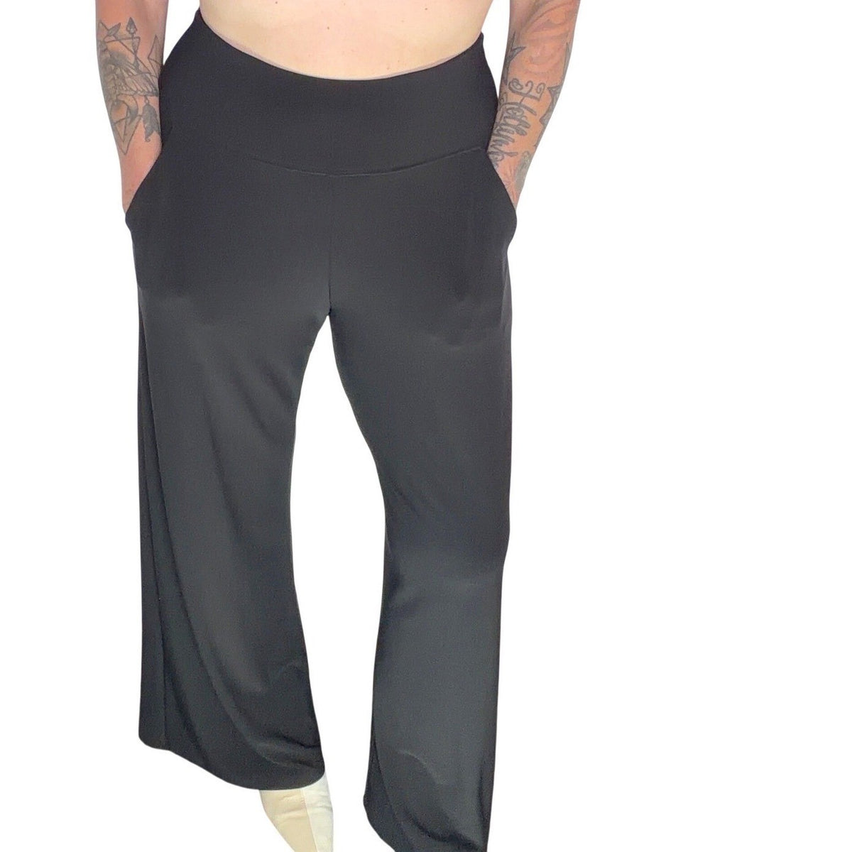 Sympli Black Wide Leg Jersey Trousers | 8 — view 6