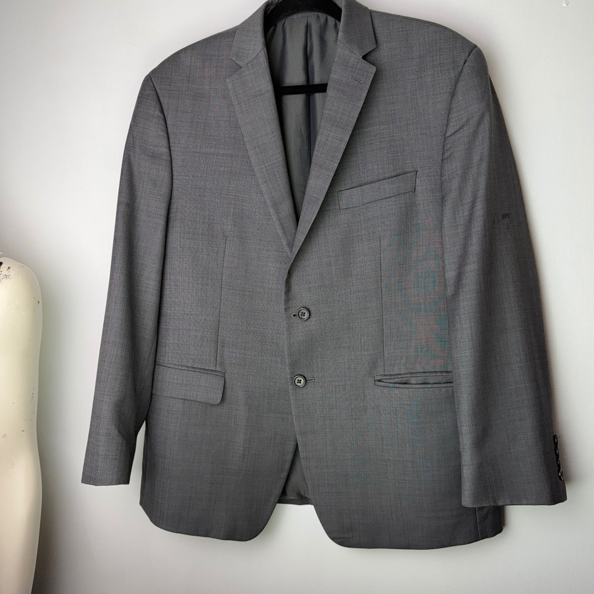 Michael Kors Mens 100% Wool 2pc Suit Blazer Pants Charcoal Grey Classic 42S 36W