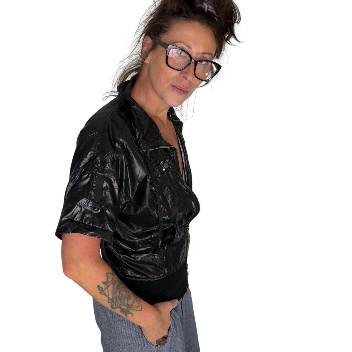 Vintage Pepe Jeans Black Short Sleeve Utility Jacket | L — view 3