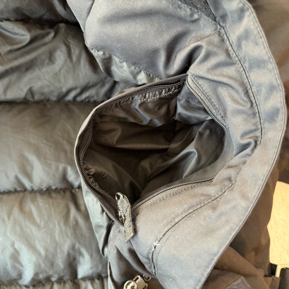 Eddie Bauer Weatheredge Superior Down Parka Black Faux Fur Hood Belted Sz XXL