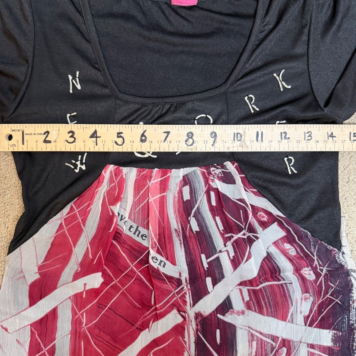 Save The Queen! Abstract Print Babydoll Dress | S — view 6